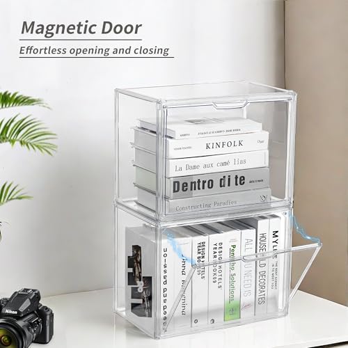 LXLXXL Cube Storage Organizer Acrylic Book Case Stackable Display Case Box