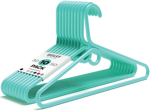 DEILSY™ Heavy Duty Plastic Hangers 10 Pack Thick Aqua Heavy Duty Hangers