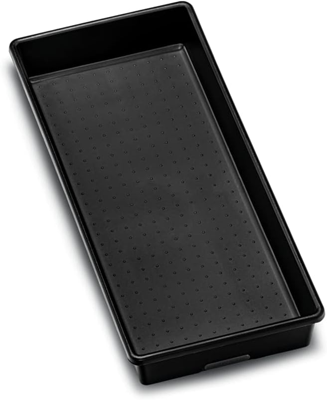 madesmart Classic 16 x 8 Storage Bin, Carbon | non slip feet, rounded corners, open compartment, soft grip lining, utensils tools supplies, office craft items, woman owned