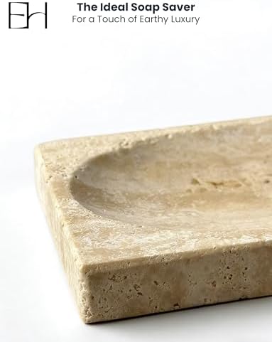 Marble Soap Dish Tray, Soap Bar Holder for Bathroom Shower