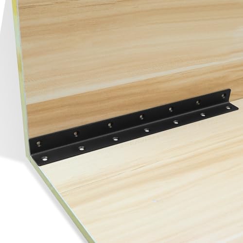 L Bracket, Heavy Duty Corner Brace, 20 Pack 14.8" Metal Shelf Bracket Angle Bracket for Shelves, Black Metal Braces for 