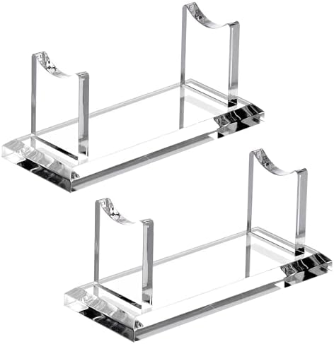 SANRUI Acrylic Pen Holder Display Stand Clear Desk Pencil Rack, 2PCS 1 Tier