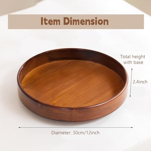 Bamboo Lazy Susan Organizer 12'' Pantry Organizers for Cabinet