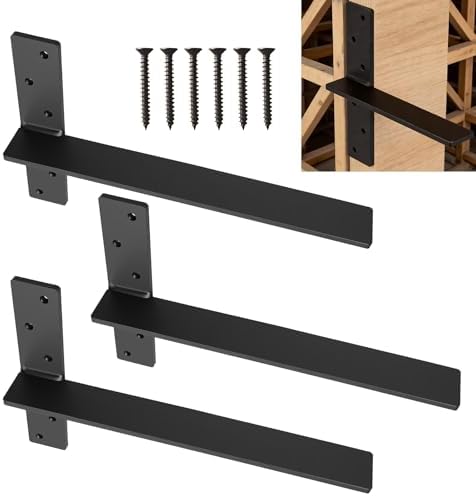 3 Pcs 3/8" Thick Floating Shower Bench Brackets 20"x12"x2.5"