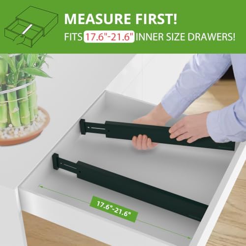 ANTOWIN Expandable Bamboo Drawer Dividers, Fits 17.6-21.6" Drawers