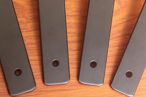 4 Pack - 7 inch Black Hidden L Shelf Bracket (1/5 Inch Thicked) Iron Floating Shelf Brackets Rustic Industrial Metal Bra