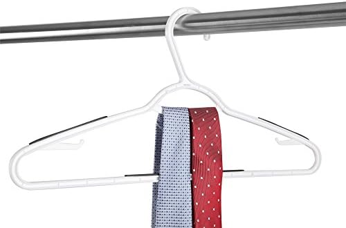 Finnhomy 50 Pack Plastic Hangers, Clothes Hangers with Non-Slip Pads, Space Saving Easy Slide Organizer, Clothes Hanger for Bedroom Closet Wardrobe, Great for Shirts, Pants, Scarves