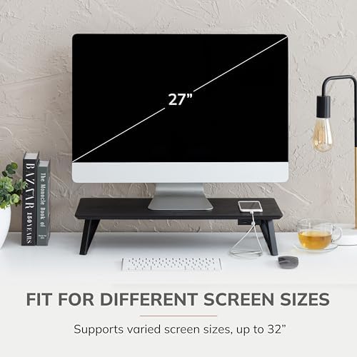 Anji Mountain Monitor Stand for Desk - Desktop Organizer & Laptop Riser, Ergonomic Monitor Riser, Space-Saving, Durable,