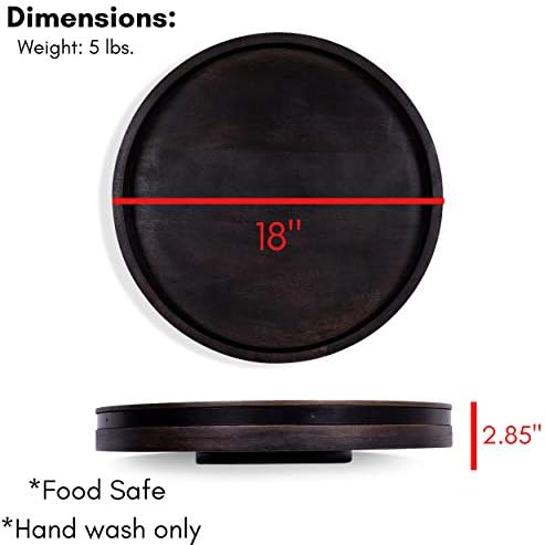 BIRDROCK HOME Wooden Lazy Susan Turntable - Spice Rack Organizer for Kitchen Table, Dining, Pantry and Countertop - Rota