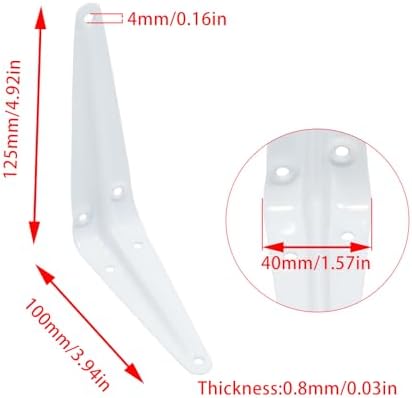 24Pcs 5 x 4 Inch White Shelf Brackets, L Brackets