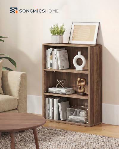 SONGMICS HOME 3-Tier Bookshelf, Narrow Shelving Unit