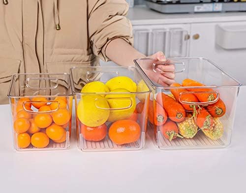 Xicennego Refrigerator Organizer Bins Set of 3, Clear Plastic Storage Bins for Pantry, Fridge Organizer Set , Storage Or