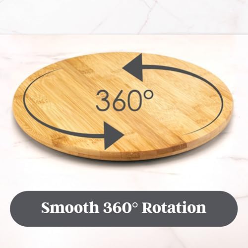 TB Home 14 Inch Bamboo Lazy Susan Turntable for Kitchen & Table Top