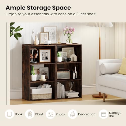 GIANTEX 3 Shelf Bookcase, Book Shelves Cube Storage Organizer, Open Storage Cabinet Multi-Functional Home Office Bedroom