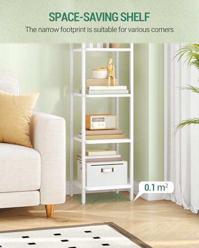 Hzuaneri Bookcase Bookshelf, Narrow Book Shelf, Industrial Corner Shelf
