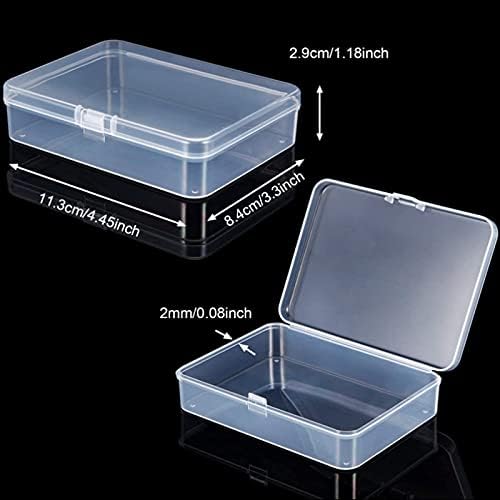 Jetec 6 Pieces Small Clear Plastic Storage Box, 4.5 x 3.3 x 1.2 Inch