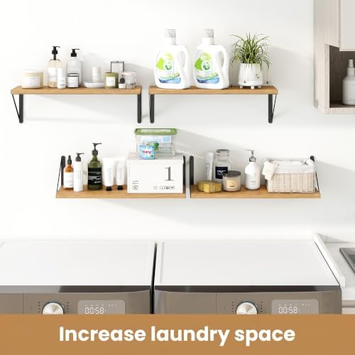 Heimlove Floating Book Shelves for Wall,23.62Inches Long Wall Mounted Bookshelves,Heavy Duty Bracket Shelves for Living 