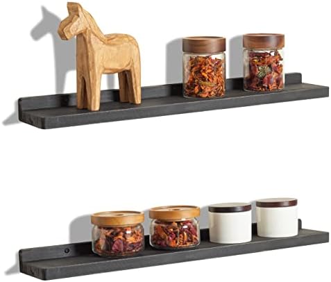 Freezing point Floating Shelf for Wall Set of 2 Natural Wood 23Inch Wall Shelves Decor Plant Display Collectibles Mounte