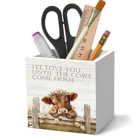 Highland Cow Pen Holder Organizer for Desk Accessories