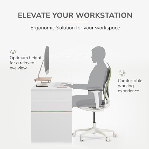 Anji Mountain Monitor Stand for Desk - Desktop Organizer & Laptop Riser, Ergonomic Monitor Riser, Space-Saving, Durable,