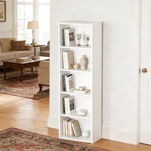 ZenStyle 5-Tier Open Bookcase and Bookshelf, Open Storage Shelf, Freestanding Display Storage Shelves Tall Book Shelf fo