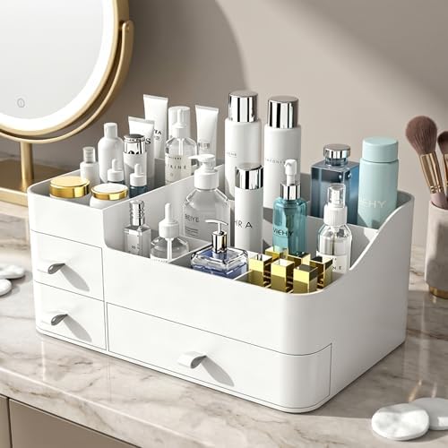 Makeup Organizer with 3 Drawers, Bathroom Counter Organizer.