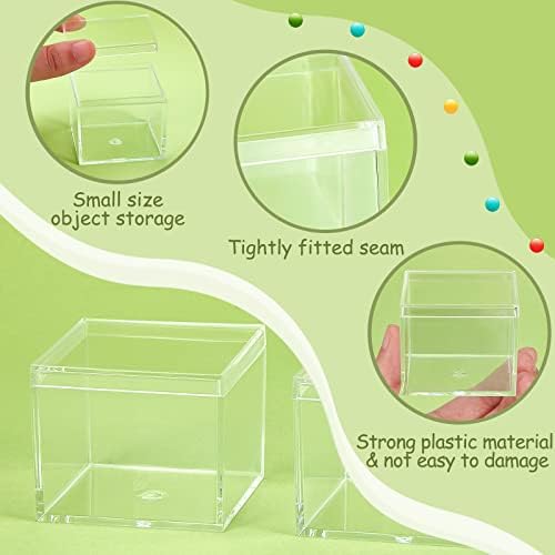 Blulu 8 Pcs Clear Acrylic Box with Lid, 2.2 x 2.2 x 1.8 Inch, Classic Style