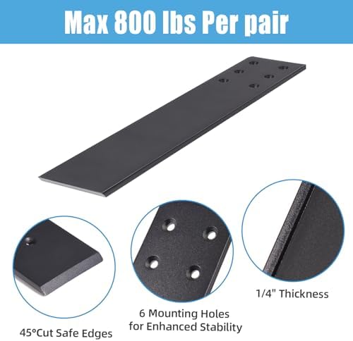 WEKIS 12 Inch Countertop Support Bracket, 3 Pack Solid Iron Heavy Duty Hidden Flat Floating Shelf Brackets, Top Mount Kn