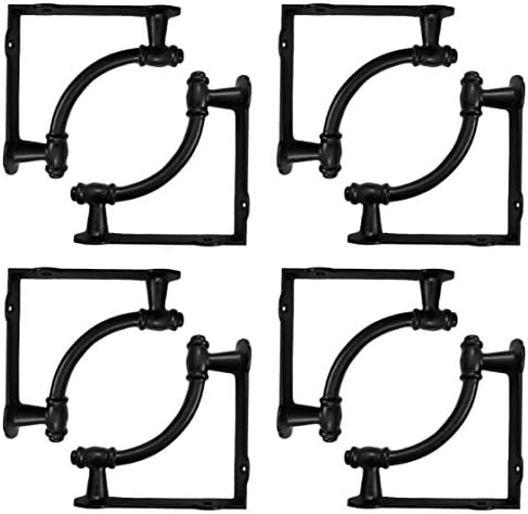 Adonai Hardware Nazarite Antique Cast Iron Shelf Bracket (Supplied as 8 Pieces per Pack)- Matte Black Powder Coated