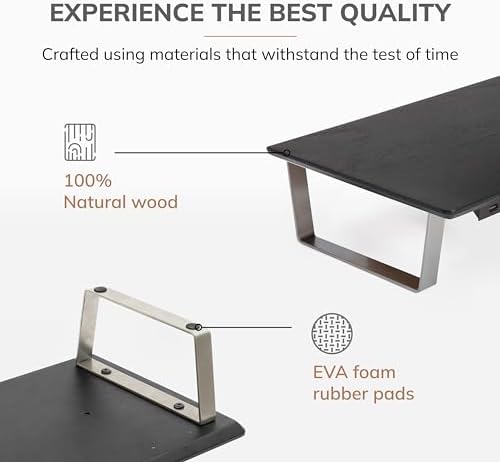 Anji Mountain Monitor Stand for Desk - Desktop Organizer & Laptop Riser, Ergonomic Monitor Riser, Space-Saving, Durable,