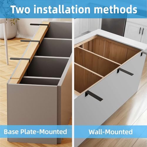 WEKIS 10 Inch Countertop Support Bracket, 3 Pack Solid Iron Steel Heavy Duty Hidden Floating L Shelf Brackets 1/4 Inch T