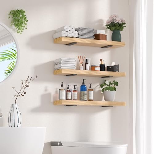 Floating Shelf Brackets 6 Inch 4 Pack, Hidden L Brackets for Shelves Black