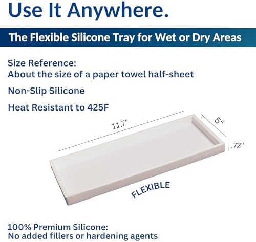 Spacewiser Silicone Countertop & Vanity Tray – 11.7” Bathroom Counter Tray