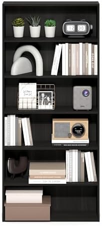 Furinno Basic Book Shelf, 6-Tier Bookcase with Open Shelf, Bookshelf, Cube Storage Organizer, 7 x 24 x 53, for Living Ro