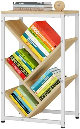 IBUYKE 5 Tier Tree Bookshelf,Small Desktop Bookshelf,Natural TBC003N