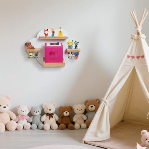 White Cloud Tonie Storage,Wall Floating Shelf for TonieBox 1/2