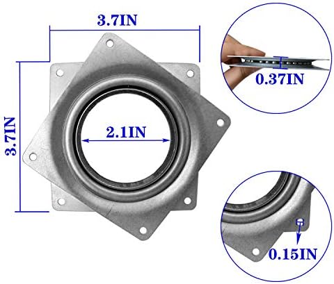 8Pack Lazy Susan Hardware, 4INCH Square Rotating Bearing Plate, 300lbs Capacity Lazy Susan Turntable Bearing for for Ser