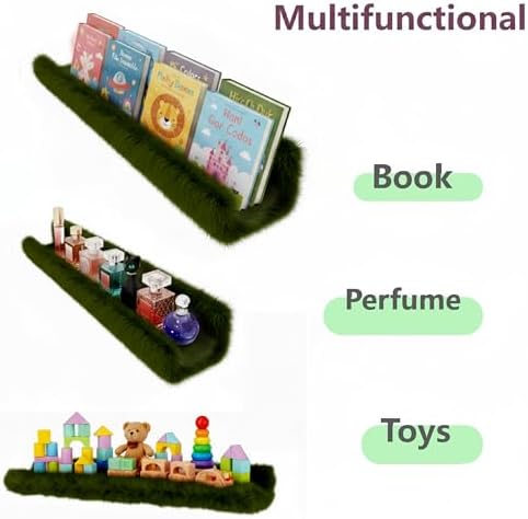 1PC Plush Bookshelf for Kids, Soft Hanging Wall Book Display Shelf