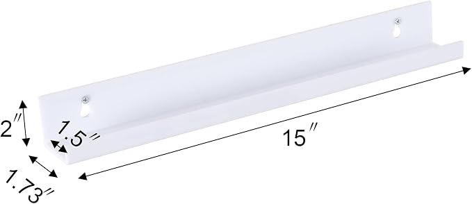 Sooyee 6 Pack Floating Shelves, 15 Inch Hanging Shelves for Wall Storage, Kids Room Decor, Display for Funko Pop, Toy, Record, Picture, Book, White