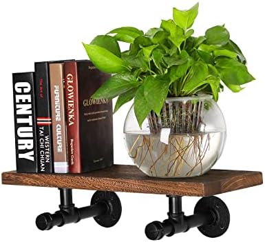 3/4" Industrial Pipe Shelf Brackets, Black Iron Wall Mounted DIY Shelving Brackets Hanging Custom Pipe Brackets for Floa