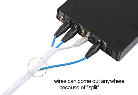 Alex Tech 25ft - 3/4 inch Cord Protector Wire Loom Tubing Cable Sleeve Split Sleeving for USB Cable Power Cord Audio Vid