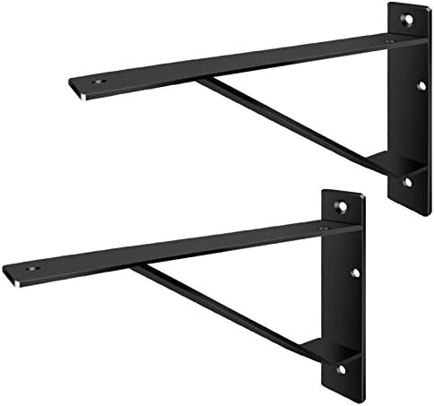 Heavy Duty Shelf Brackets 20 inch, Industrial Wall Brackets with Lip Metal Storage Brackets Outdoor/Indoor Include Screw