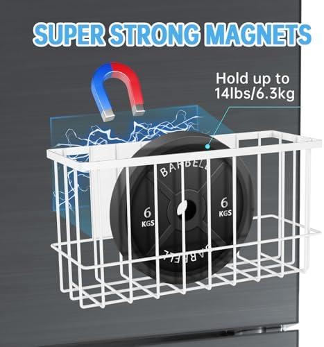 NiHome Magnetic Basket Organizer, Dryer Ball Holder, 1 Pack, White