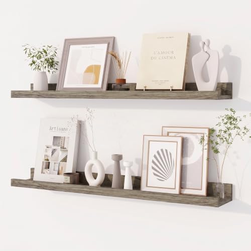 Dreamland Picture Ledge Shelf for Wall, Floating Shelves Set of 2,30 inch Long Floating Shelves with Lip for Living Room