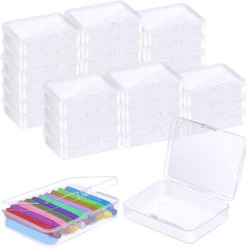12 Pcs Plastic Crayon Box Bulk Clear Crayon Holder with Lid Crayon Organizer Case Crayon Storage Containers for Students