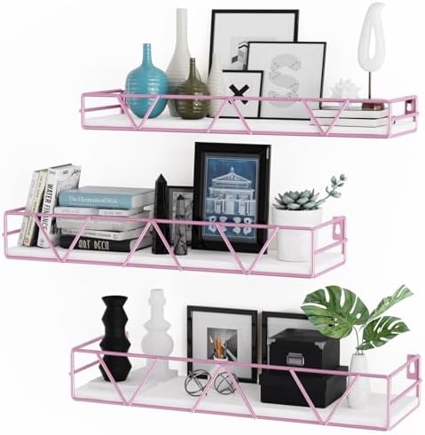 Floating Shelves Set of 3, Wood Wall Shelf, Farmhouse Shelf for Bedroom