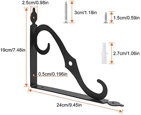Acrux7 12 Pack Decorative Shelf Brackets - 10 inch Wall Mounted Floating Shelf Bracket - Heavy Duty Metal L Shape Shelf 