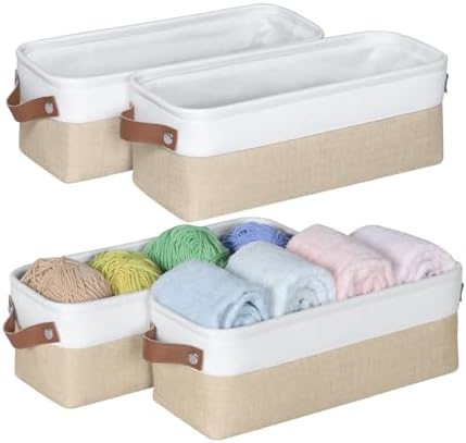 Small Fabric Storage Bins, Narrow Storage Baskets for Organizing