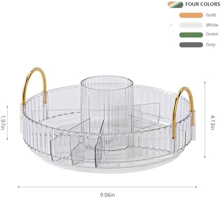 YCIA&DONE Rotating Makeup Organizer for Vanity, Large Capacity Make Up Storage Skin care Shelf Perfume Holders Cosmetic 