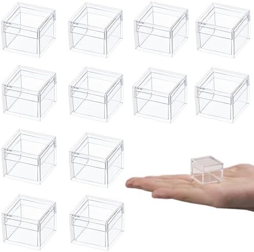 KissYou 12-Pack Mini Acrylic Square Cube Candy Box, 1.18x1.18x0.86 Inch